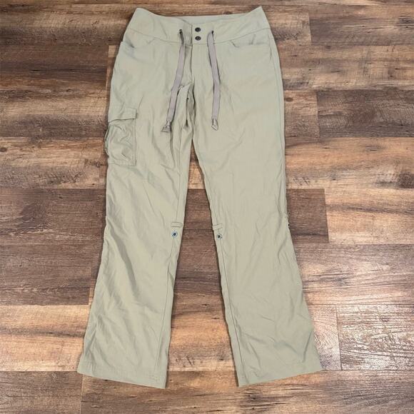 Columbia Roll-Up Pants 10 Khaki Omni-Shield Repellency Outdoor Gorpcore FLAW - Picture 1 of 14